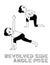 Yoga Revolved Side Angle Pose Cartoon Vector Illustration Monochrome