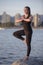 Yoga on a Rock at the Seaside