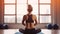 Yoga\\\'s Dynamic Fusion with Fitness in the Gym for a Young Woman, Generative AI