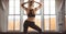 Yoga\\\'s Dynamic Fusion with Fitness in the Gym for a Young Woman, Generative AI