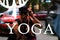 Yoga shop window white decal