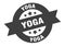 yoga sign. yoga round ribbon sticker. yoga