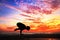 Yoga silhouette on the beach