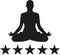 Yoga silhouette with five stars