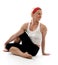 Yoga spine twisting illustration pose