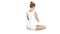 Yoga, sport, training and lifestyle concept - Young blonde woman doing yoga exercise on white background.