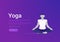 Yoga sport vector flat banner. Person meditation l