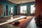 yoga studio with eco-friendly mats and props