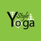 Yoga style logo on a green background design