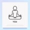 Yoga thin line icon. Lotus pose. Modern vector illustration, logo for yoga center