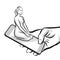 Yoga Thunderbolt Pose in App, 3D concept Sketch