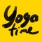 Yoga time digital text Illustration on yellow