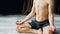 Yoga training strong toned muscle fit man body
