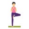 Yoga tree pose. Exercise for balance. Healthy and active