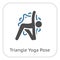 Yoga Triangle Pose Icon. Flat Design Isolated Illustration