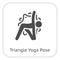 Yoga Triangle Pose Icon. Flat Design Isolated Illustration.