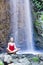 Yoga in waterfall