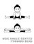 Yoga Wide Angle Seated Forward Bend Cartoon Vector Illustration Monochrome
