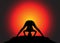 Yoga Wide Leg Forward Fold Pose Sun Background