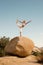 Yoga Woman Desert Dancer`s Pose