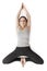 Yoga woman gray_supta baddha konasana_top view