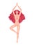 Yoga woman illustration. Pose Vrikshasana. Girl Meditation