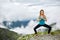 Yoga woman on mountain