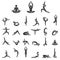 Yoga woman poses icons set. Vector illustrations.