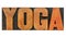 Yoga word in wood type