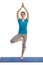 Yoga - young beautiful woman doing excerise