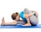 Yoga - young beautiful woman doing yoga asana excerise isolated