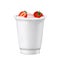 Yoghurt Dessert Blank Cup With Strawberry Vector