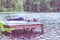 Yogi  girl  practicing yoga, doing four limbed staff, chaturanga dandasana pose, on the lake.  Concept of healthy life and