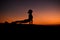 Yogi Master Silhouette on the beach