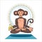 Yogi monkey namaste new year symbol 2016