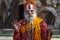 Yogi standing at Pashupatinath Temple in Maha Shivaratri festival.