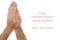 Yogic hand position Namaste Anjali mudra on white