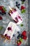 Yogurt, berry and granola breakfast popsicles