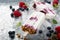 Yogurt, berry and granola breakfast popsicles