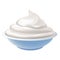 Yogurt bowl icon, cartoon style