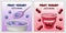 Yogurt box tasty banner set, realistic style