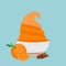 Yogurt in the cup with orange and cinnamon vector design