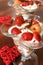 Yogurt dessert with fruits and hearts