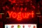 Yogurt flashing neon sign