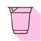 Yogurt, flat line logo, sour cream vector icon. Dairy product illustration