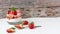 Yogurt with muesli and fresh strawberries for healthy breakfast or snack.Strawberry dessert parfait with granola.