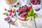 Yogurt parfafait with granola and berries