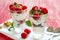 Yogurt parfait with raspberries