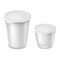 Yogurt round plastic cups with foil lid vector