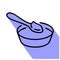 Yogurt with spoon flat logo, breakfast porridge icon